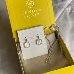 NEW Kendra Scott Gold Pearl Earrings & Bracelet